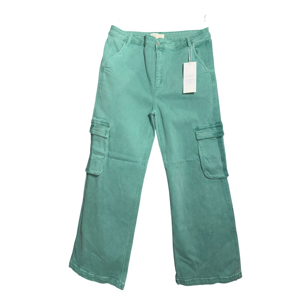 Risen Jeans Jade Green Cargo Pants Wide Leg High Rise NWT 2XL RDP5502X